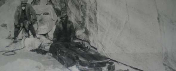 Workers in the salt mine. Workers in the salt mine -archive picture.