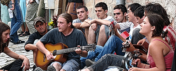 Sighisoara street performers Sighisoara street performers